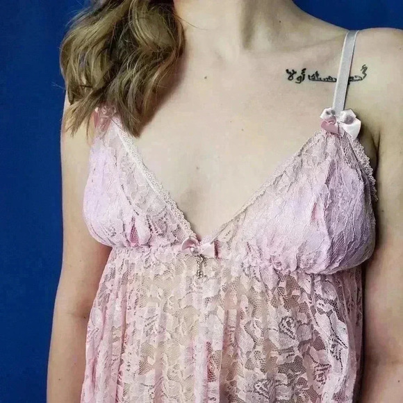 Pink Lingerie Babydoll Negligee - M - Picture 9 of 11